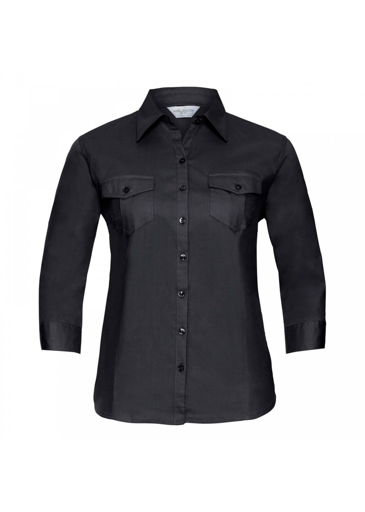 Russell Collection Ladies Roll 3/4 Sleeve Fitted Twill Shirt R918F