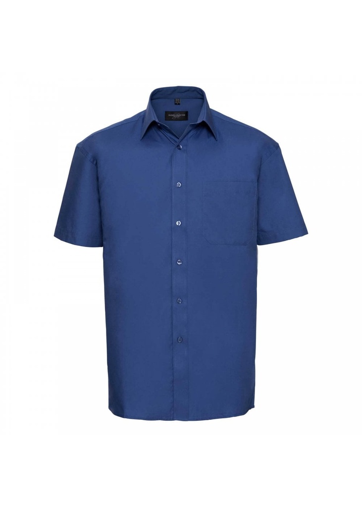 Russell Collection Mens Short Sleeve Classic Pure Cotton Poplin Shirt R937M
