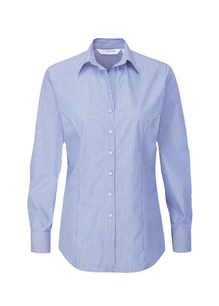 Disley Ailish Striped Long Sleeve Uniform Blouse DS_LL14LS