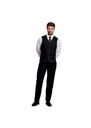 Disley Williams Men's Black Polyester Flat Front Trousers DS_WMT6