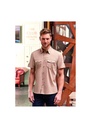 Russell Collection Mens Roll Short Sleeve Fitted Twill Shirt R919M