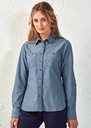 Premier Ladies Organic Fairtrade Certified Long Sleeve Chambray Shirt PR347